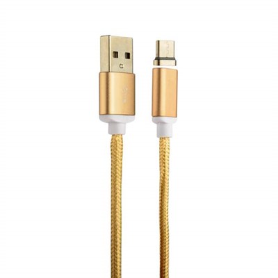 USB дата-кабель COTEetCI M42 с индикатором NYLON USB Type-C+Magnet System CS2156-GD (1.2 м) Золотистый - фото 10196