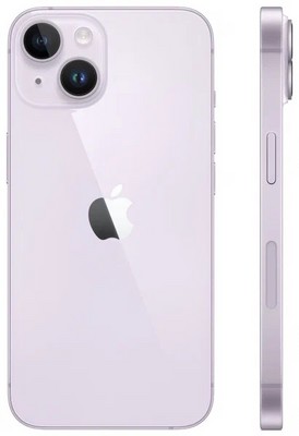 Смартфон Apple iPhone 14 128 ГБ, фиолетовый A2884 Dual Sim (NANO-SIM) - фото 17087