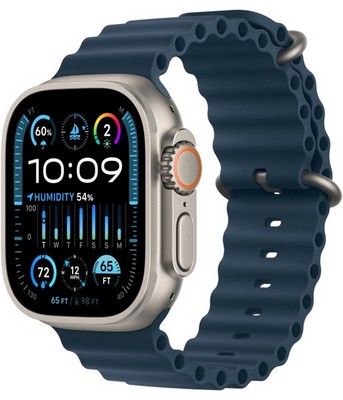 Умные часы Apple Watch Ultra 2 49 мм Titanium Case GPS + Cellular, Blue Ocean Band (Синий) - фото 18436