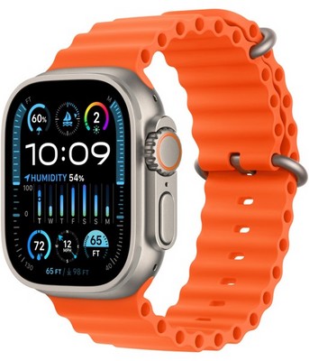 Умные часы Apple Watch Ultra 2 49 мм Titanium Case GPS + Cellular, Orange Ocean Band (Оранжевый) - фото 18440