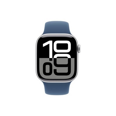 Умные часы Apple Watch Series 10 42 мм Silver Aluminium Case GPS, Denim Sport Band (Синий) - фото 19499