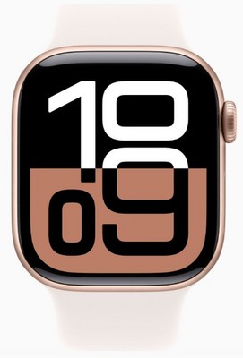 Умные часы Apple Watch Series 10 46 мм Rose Gold Aluminium Case GPS, Starlight Sport Band (Сияющая звезда) - фото 19510