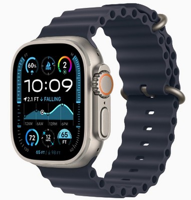 Умные часы Apple Watch Ultra 2 49 мм (2024) Titanium Case, Navy Ocean Band (темно-синий) - фото 19556