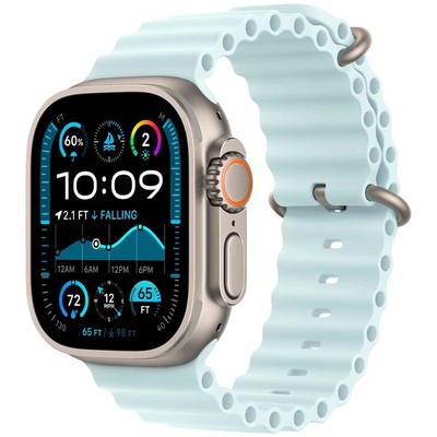 Умные часы Apple Watch Ultra 2 49 мм (2024) Natural Titanium Case, Ice Blue Ocean Band (ледяной синий) - фото 19634