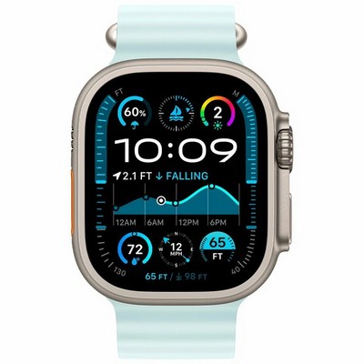 Умные часы Apple Watch Ultra 2 49 мм (2024) Natural Titanium Case, Ice Blue Ocean Band (ледяной синий) - фото 19635