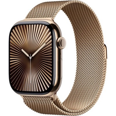 Умные часы Apple Watch Series 10 46 мм Gold Titanium Case with Gold Milanese Loop - фото 19702